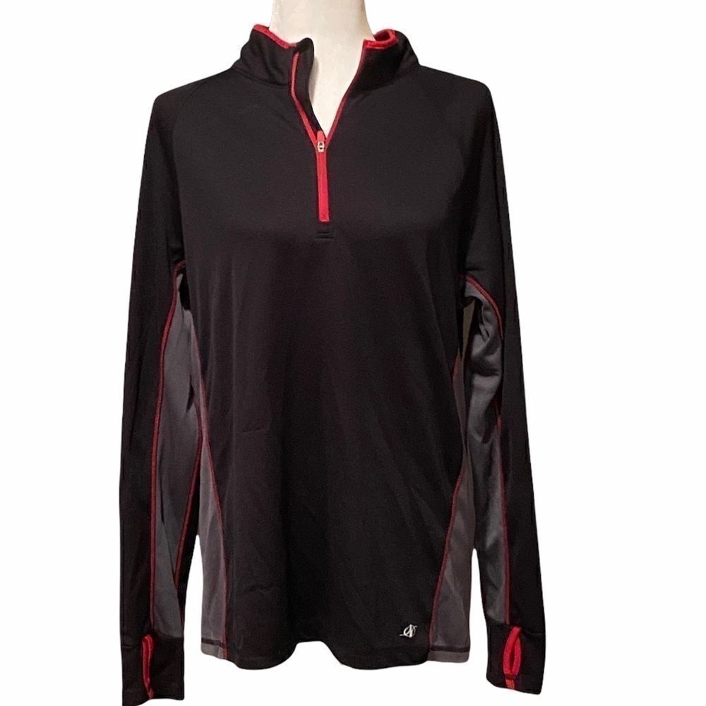 Nordic Track Black/Red/Grey Pullover Sz Medium